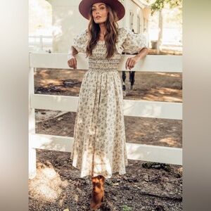 JessaKae Harvest Cream Floral Midi Dress